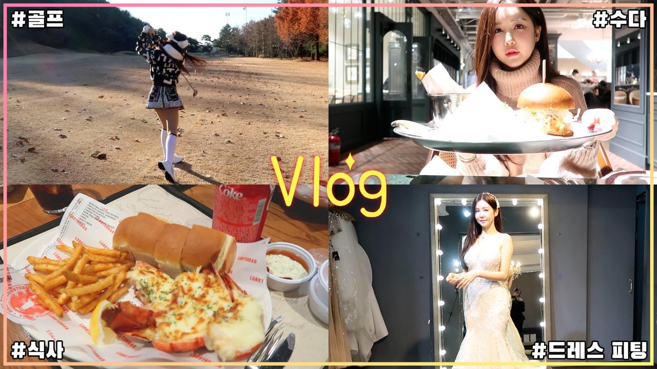 가린이 일상vlog 골프먹방시상식 드레스 피팅하고 왔어요 연말마무리에 바쁜 하루들
